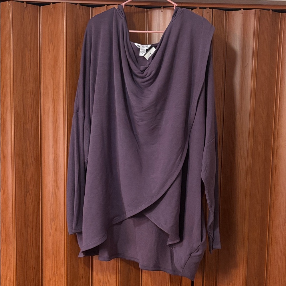 Athleta Plum Purple Cowl Neck Top